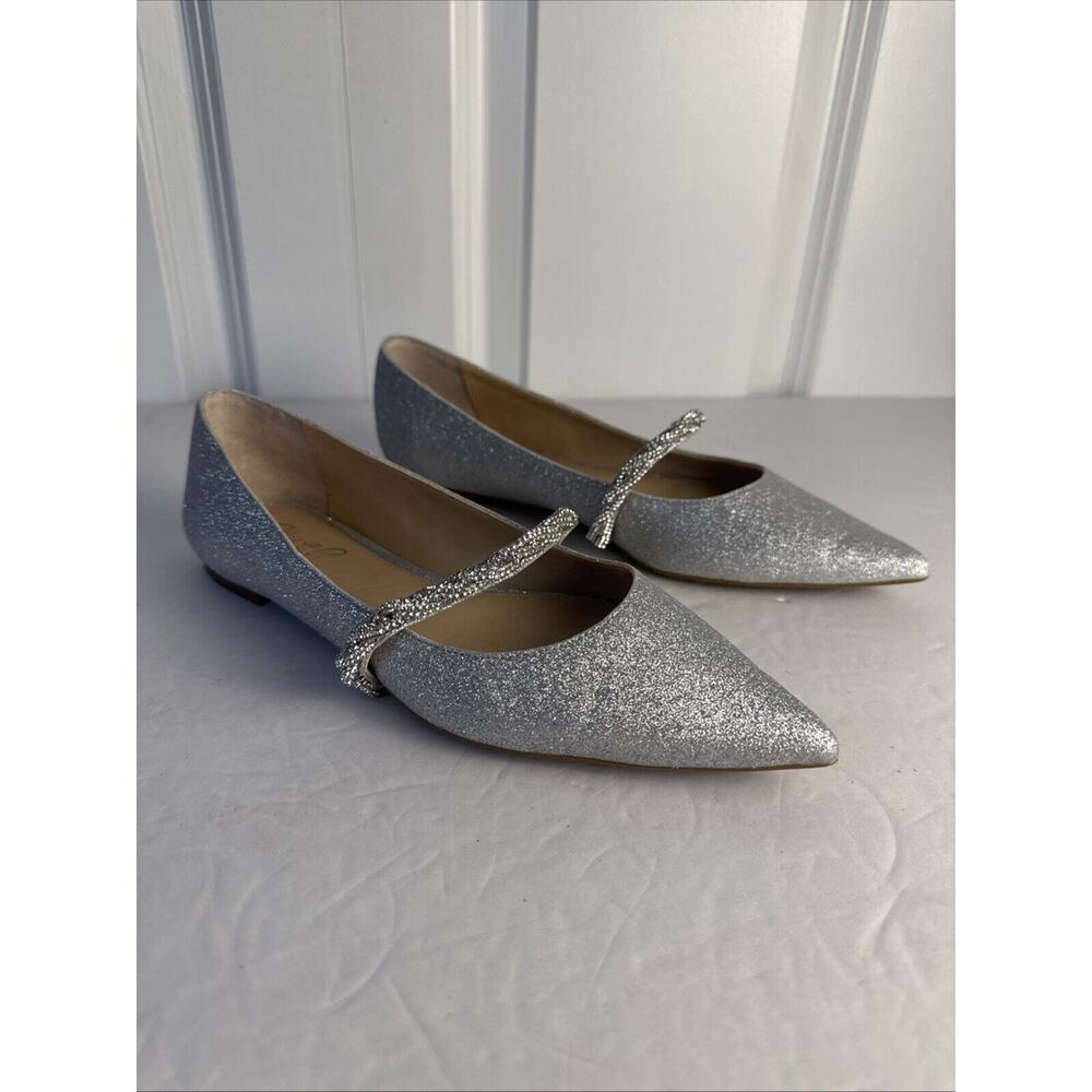 Jewel Badgley Mischka Women's Vana Pointed Toe Evening Flat Shoes Size 5 1/2 New - Picture 5 of 10